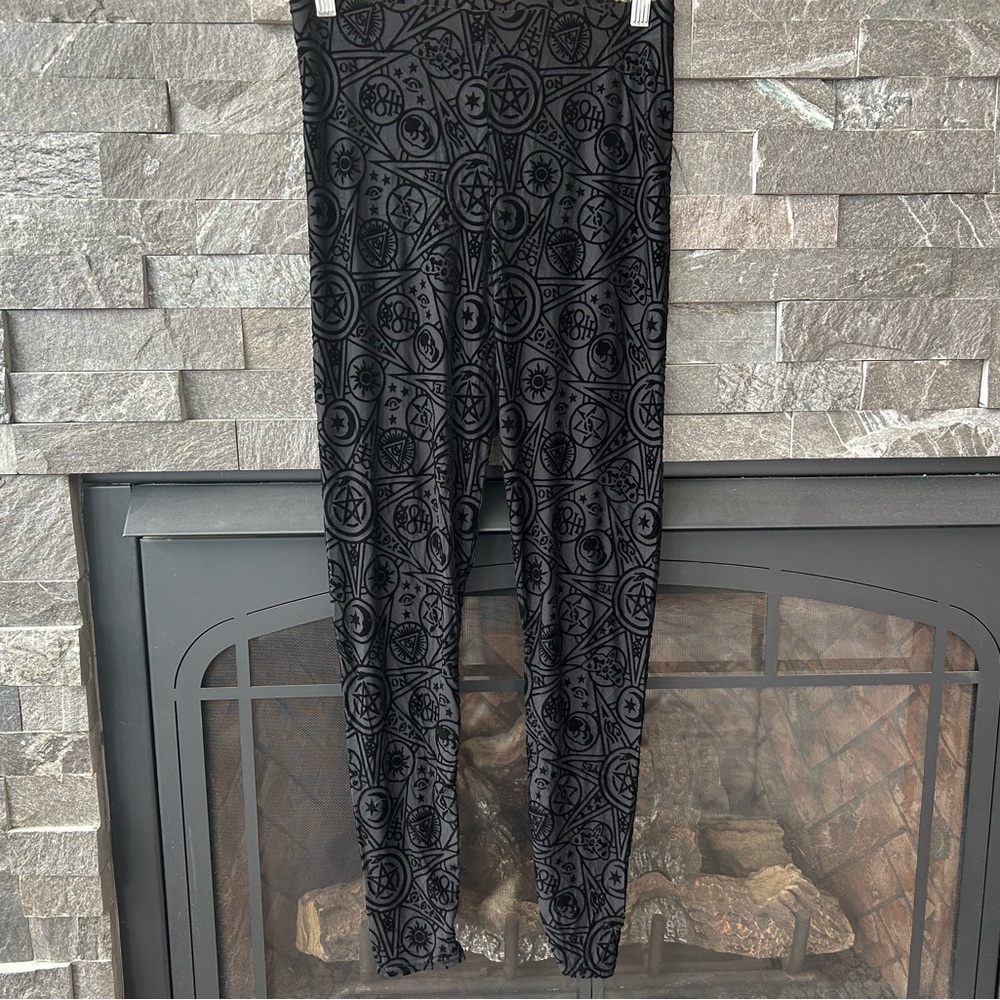 Blackmilk Velvet Burnout Occult Patterned Leggings